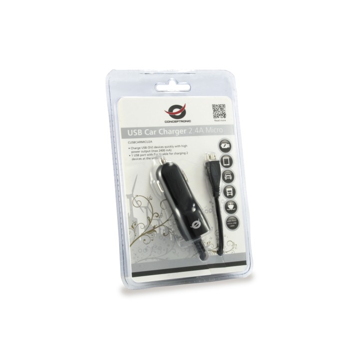 Cargador CONCEPTRONIC Coche USB 2.0 (CUSBCARMICU2A)