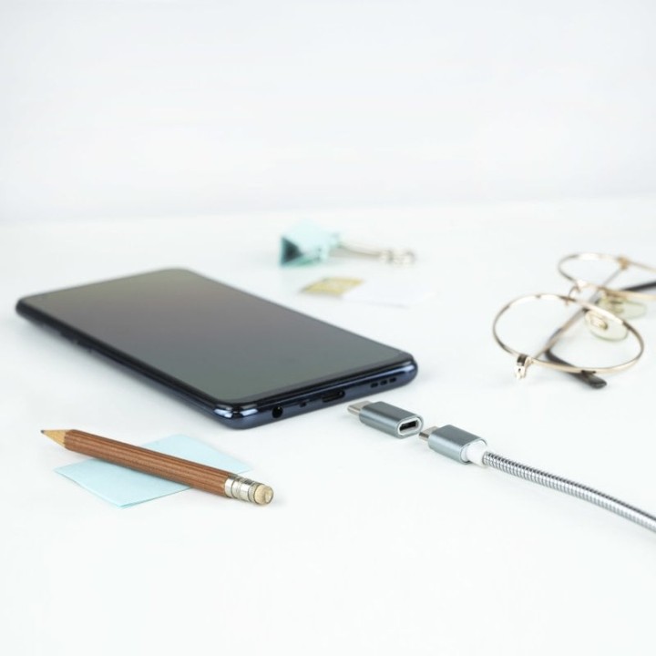Nanocable Adaptador USB-C a Micro USB Macho/Hembra Gris