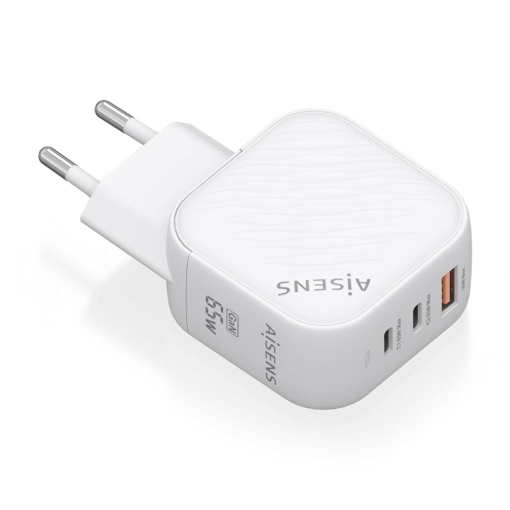 Cargador Pared AISENS USB-A 2USB-C 65W(ASCH-65W3P026-W)