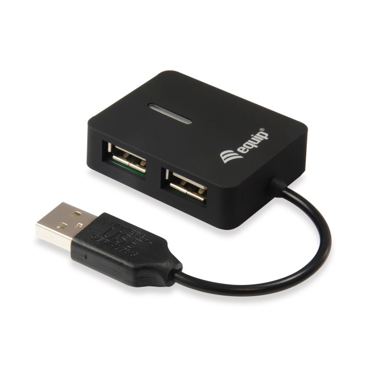 Mini Hub EQUIP Life Travel 4xUSB 2.0 Negro (EQ128952)