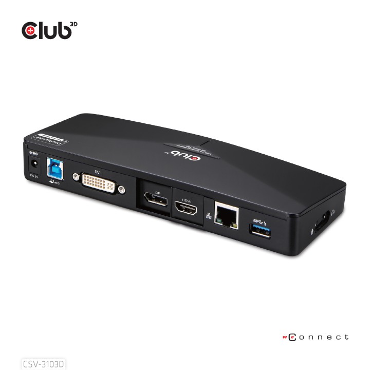 Docking Club 3D USB-A/DVI/DP/HDMI Negro (CSV-3103D)