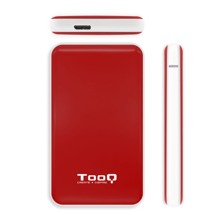 Caja TooQ HDD 2.5" SATA USB 3.0 Roja (TQE-2528R)