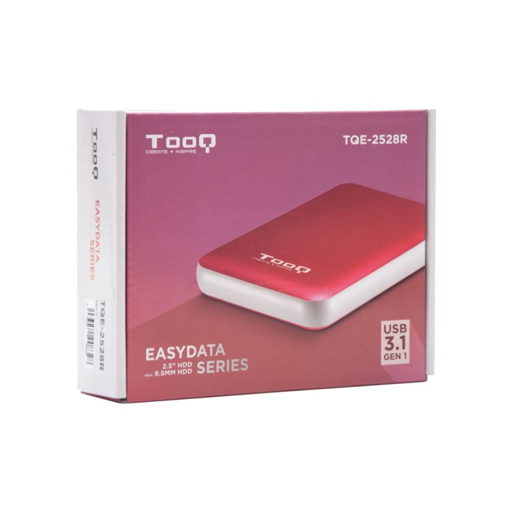 Caja TooQ HDD 2.5" SATA USB 3.0 Roja (TQE-2528R)