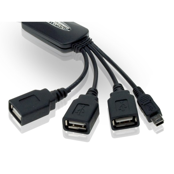 Hub CONCEPTRONIC 1xMiniUSB-B 4xUSB 2.0 Negro (CFLEXHUB)