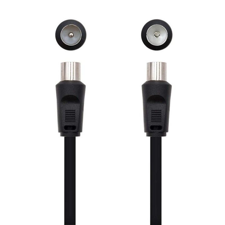 Nanocable Cable Coaxial Antena Analógico TV 75 OHM 1.8m Negro