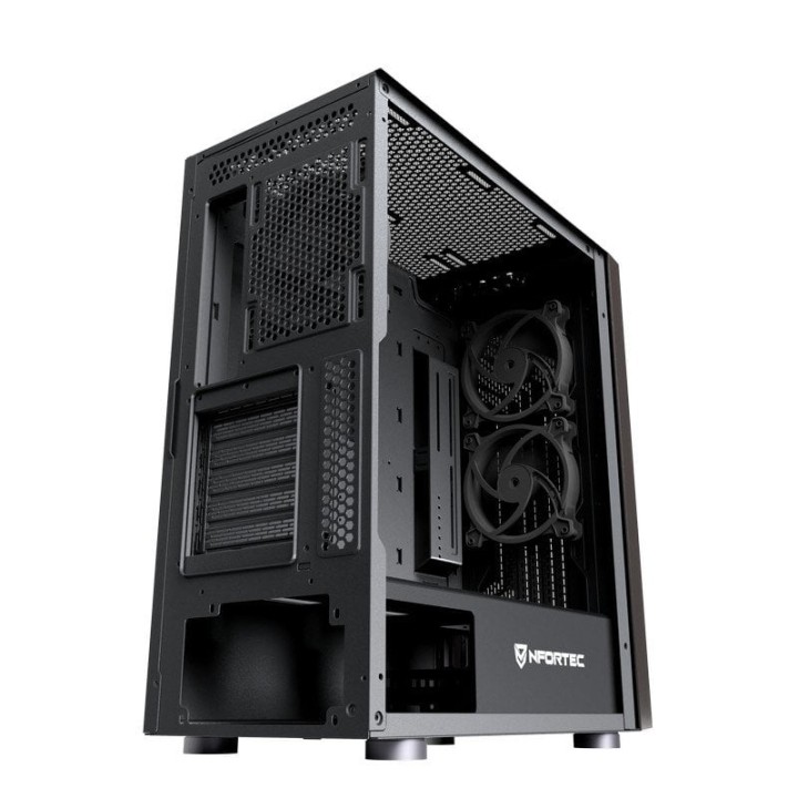 Nfortec Nervia ARGB Torre ATX Frontal Mallado 3D Cristal Templado 4 Ventiladores Negra