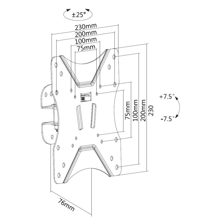 Soporte Pared EQUIP Fijo 23-42" Gira/Inclina (EQ650402)