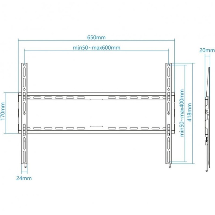 TooQ Soporte de Pared para Monitor/TV 37"-80" VESA 600x400 Máx. 45Kg