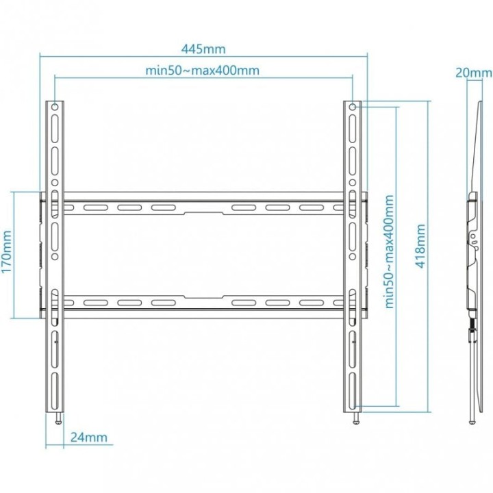 TooQ Soporte de Pared para Monitor/TV 32"-70" VESA 400x400 Máx. 45Kg