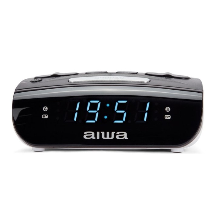 Aiwa CR-15BK Radio Reloj Despertador Doble Alarma FM