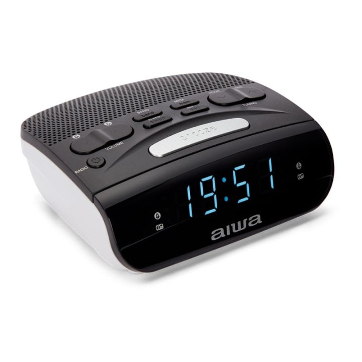 Aiwa CR-15BK Radio Reloj Despertador Doble Alarma FM