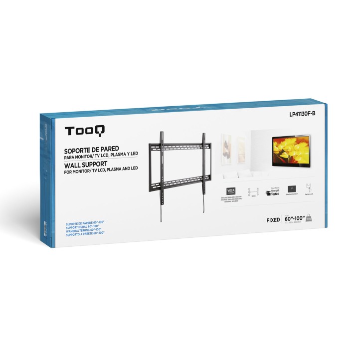 Soporte Pared TOOQ Fijo 60"-100" Máx 130Kg (LP41130F-B)