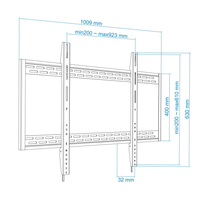 Soporte Pared TOOQ Fijo 60"-100" Máx 130Kg (LP41130F-B)