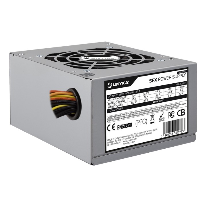 Fuente UNYKA SFX 450W 78% 80mm Plata (52017)