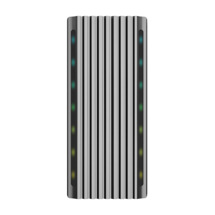 Aisens ASM2-RGB011GR Caja Externa para Disco Duro SSD M.2 SATA/NVMe USB-C
