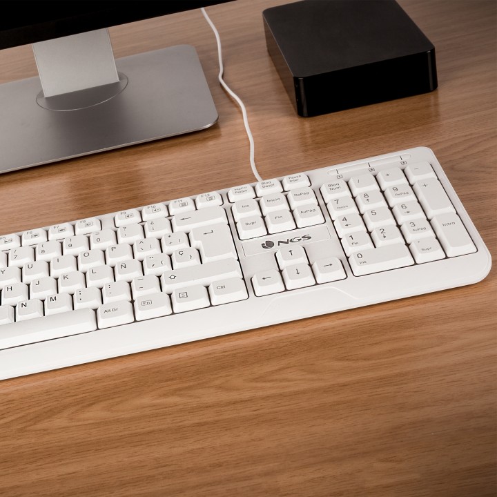 Teclado NGS Multimedia Spike USB 12 Teclas Blanco