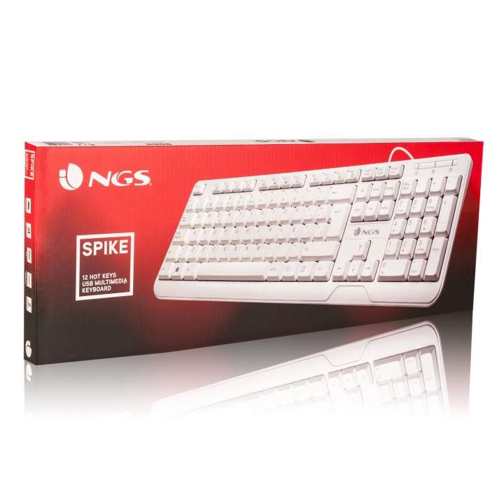 Teclado NGS Multimedia Spike USB 12 Teclas Blanco