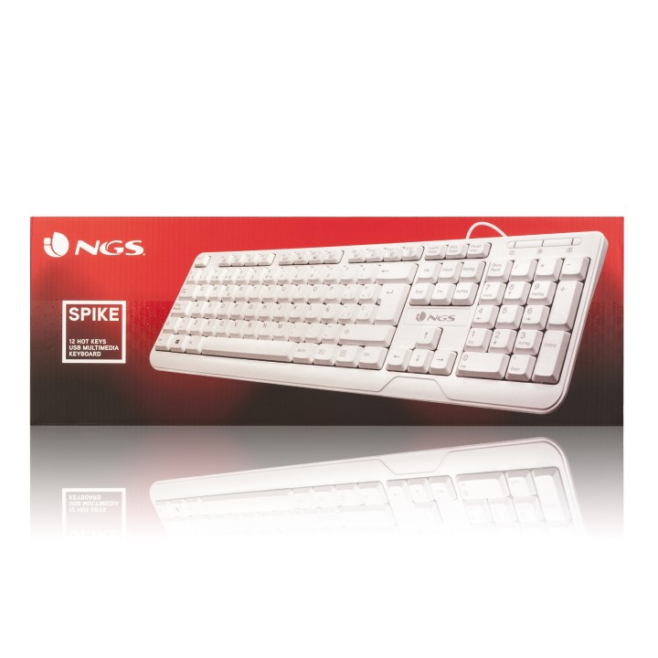Teclado NGS Multimedia Spike USB 12 Teclas Blanco