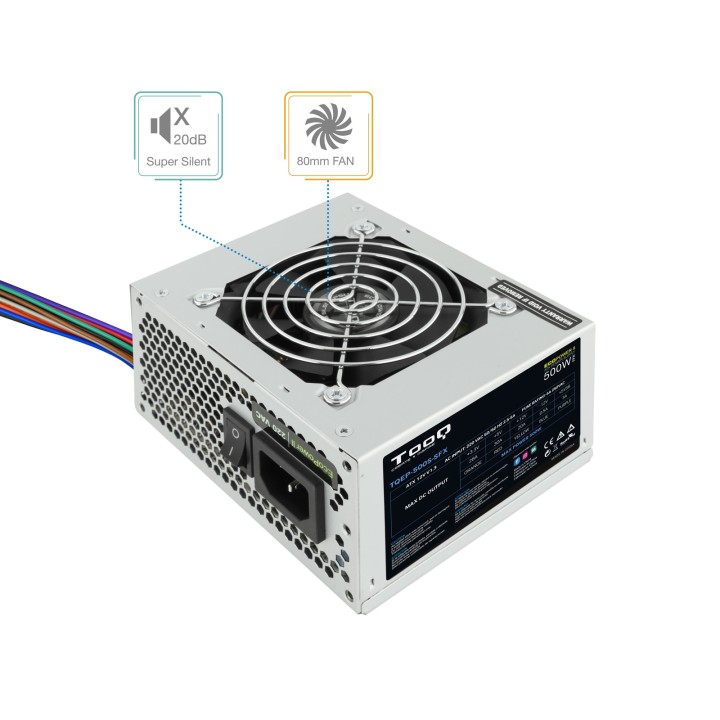 Fuente TooQ EP-II SFX 500W 80mm Plata (TQEP-500S-SFX)