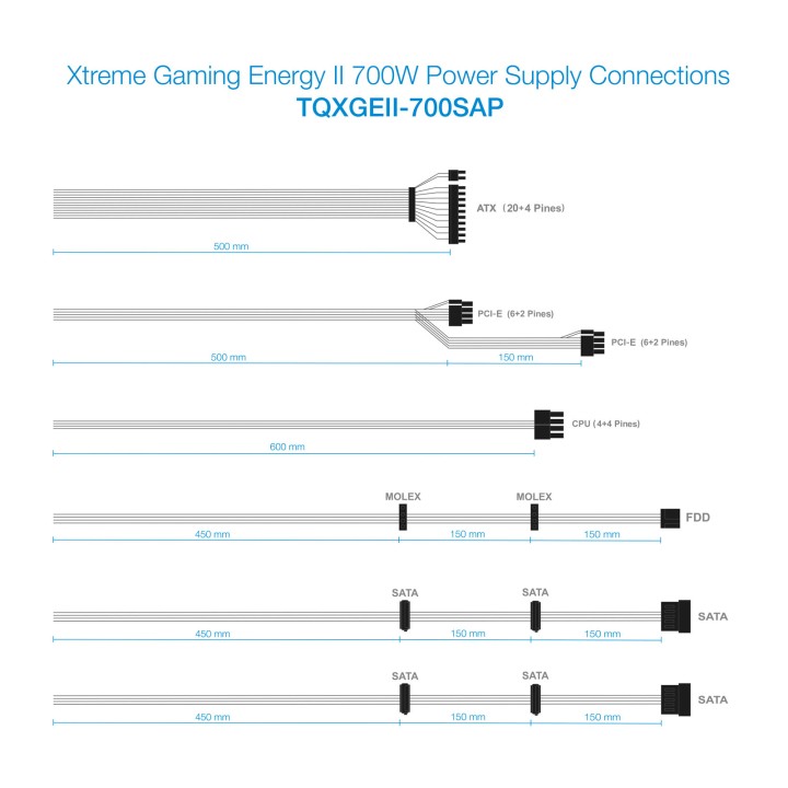 Fuente Gaming TooQ 700W ATX 80+ Bronze (TQXGEII-700SAP)