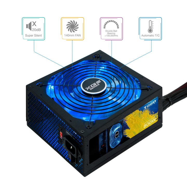 Fuente Gaming TooQ 800W ATX 80+ Bronze (TQXGEII-800SAP)