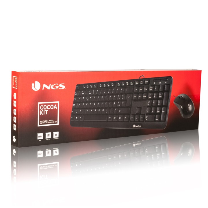 T+Ratón NGS Multimedia USB 1000dpi Negro (COCOA KIT)