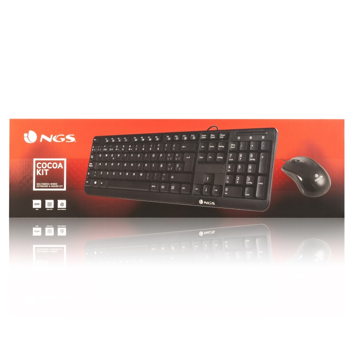 T+Ratón NGS Multimedia USB 1000dpi Negro (COCOA KIT)