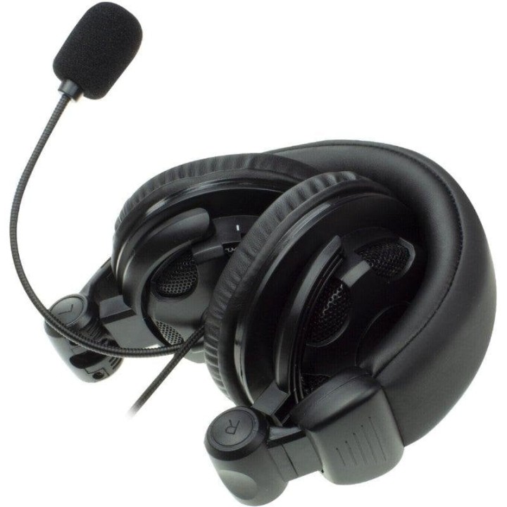 Auriculares Ewent EW3564 con cable 3,5 mm, micrófono flexible, plegables y negros