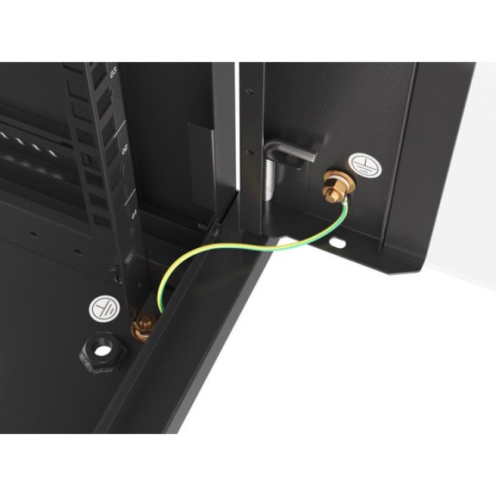 Armario Rack Lanberg WF01-6427-10B 27U Wallmount 19" 60kg Acero Negro Vidrio Templado IP20