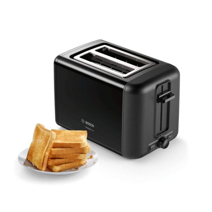 Bosch DesignLine TAT3P423 Tostadora Doble Ranura 970W Negra