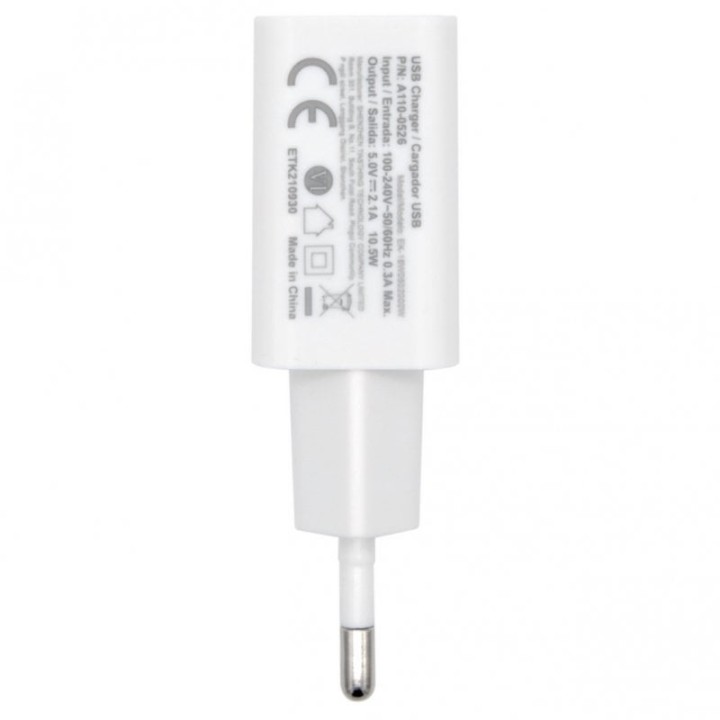 Aisens A110-0526 Cargador de Pared USB 2.0 10W Blanco