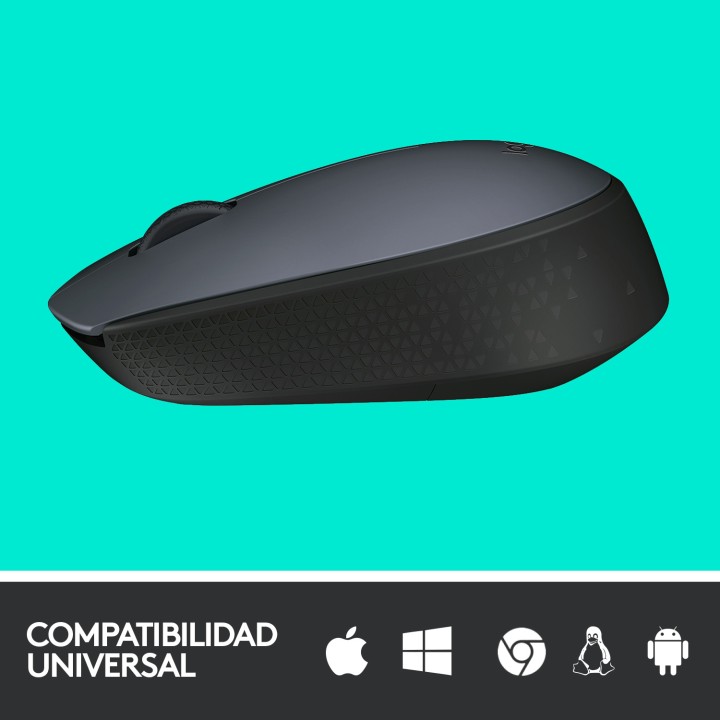 Ratón LOGITECH M170 Wireless 2.4Ghz Gris (910-004642)