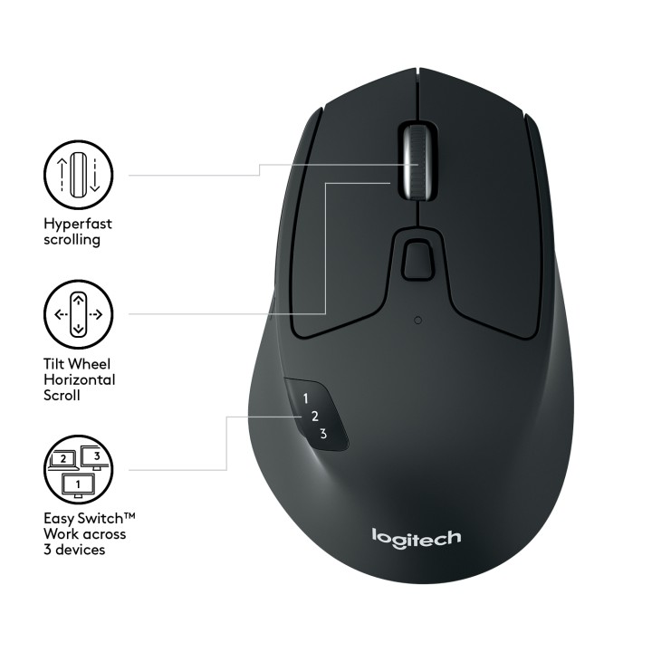Ratón LOGITECH M720 Triathlon RF/BT Negro (910-004791)