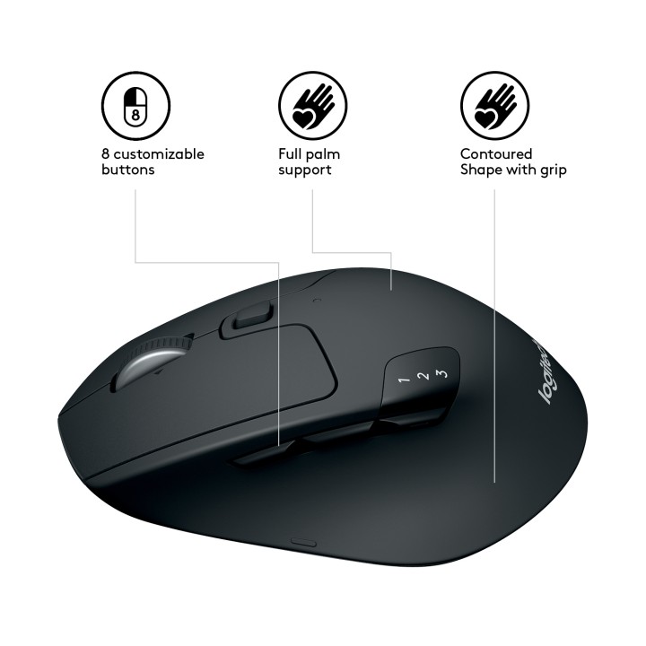 Ratón LOGITECH M720 Triathlon RF/BT Negro (910-004791)