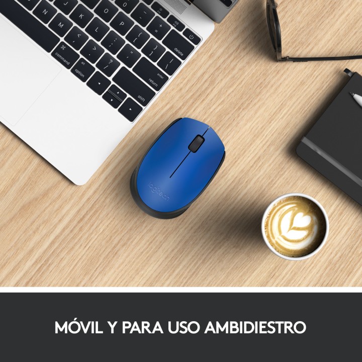 Ratón LOGITECH M171 Wireless 1000dpi Azul (910-004640)
