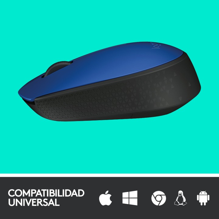 Ratón LOGITECH M171 Wireless 1000dpi Azul (910-004640)