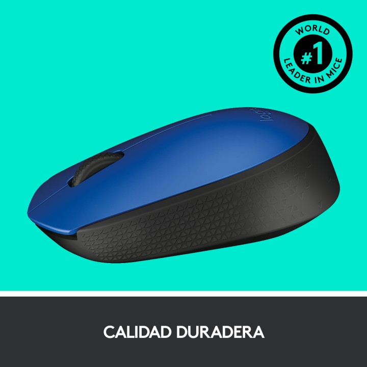 Ratón LOGITECH M171 Wireless 1000dpi Azul (910-004640)