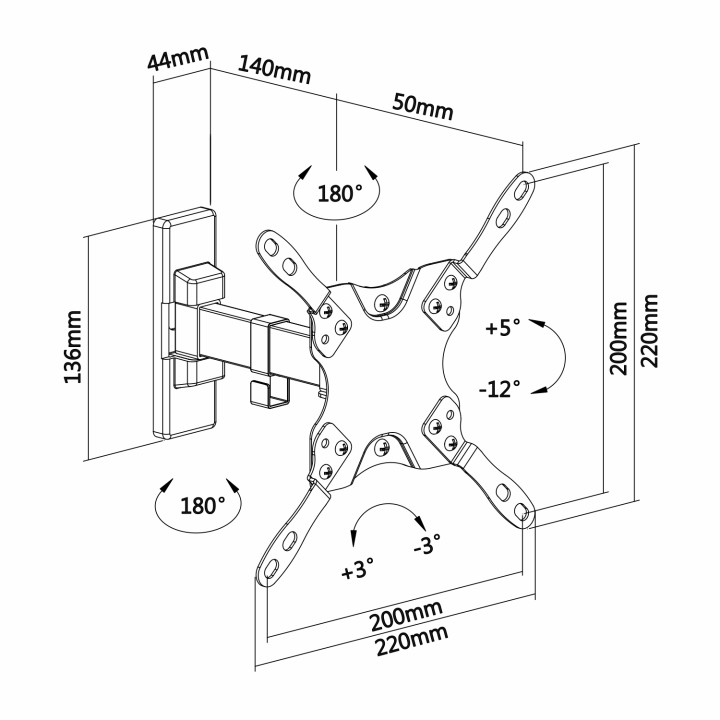 Soporte Pared AISENS 13-42" Gira/Inclina (WT42TSLE-009)