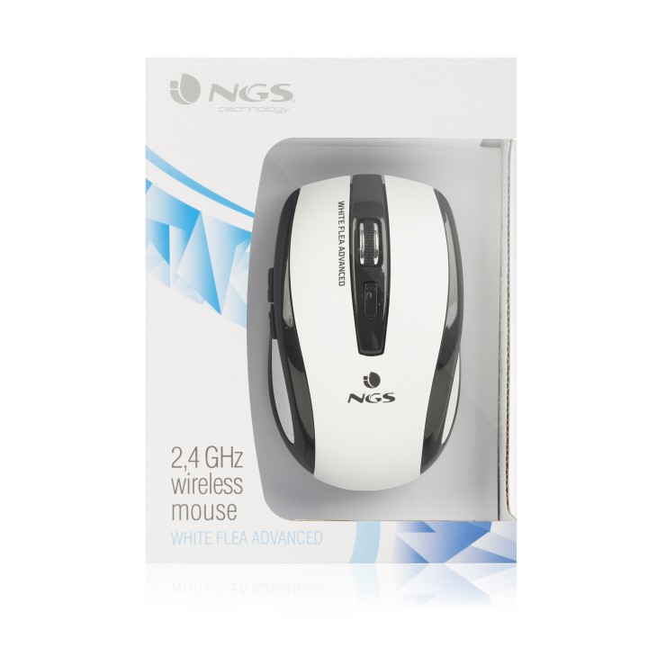 Ratón NGS Óptico RF 1600dpi Blanco (FLEA ADVANCE WHITE)