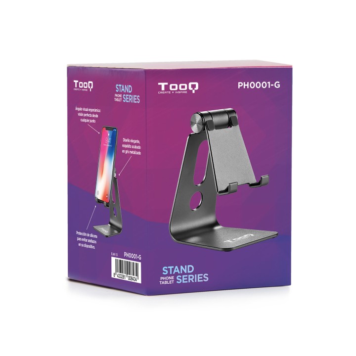 Soporte de Mesa TooQ Smatphone/Tablet Gris (PH0001-G)