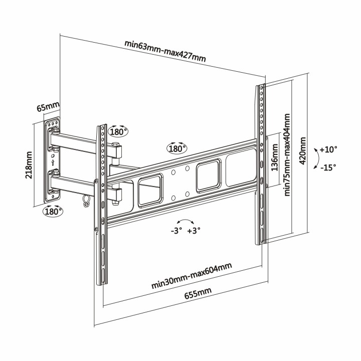 Soporte Pared AISENS 37-70" Gira/Inclina (WT70TSLE-021)