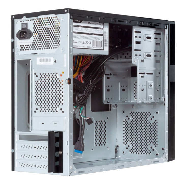 Caja Unyka Grey Rain Evo 500W mATX Negra (52088)