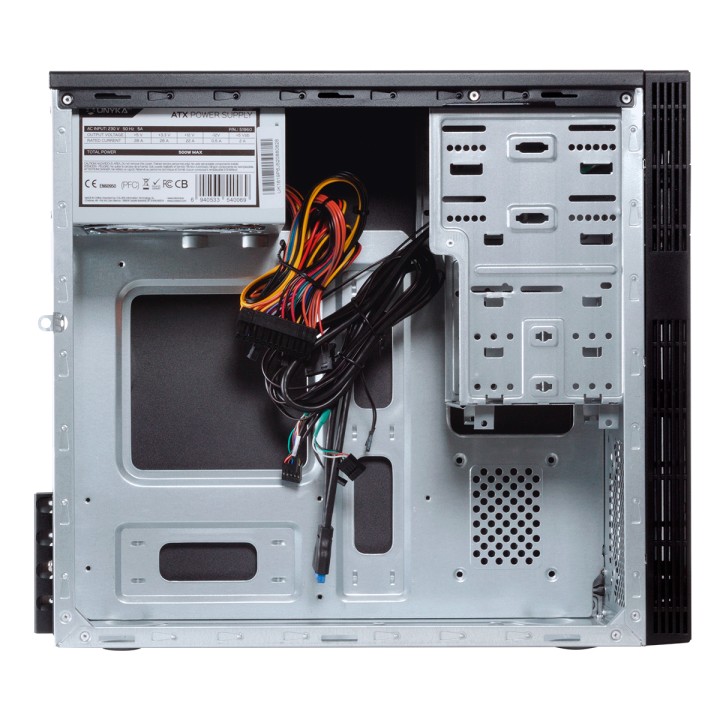 Caja Unyka Grey Rain Evo 500W mATX Negra (52088)