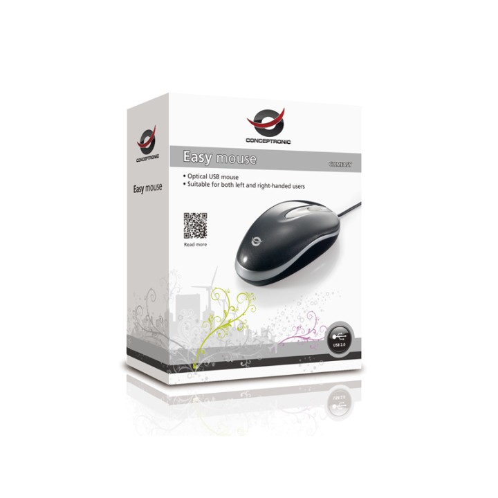 Ratón CONCEPTRONIC Óptico USB 800dpi Gris (CLLMEASY)