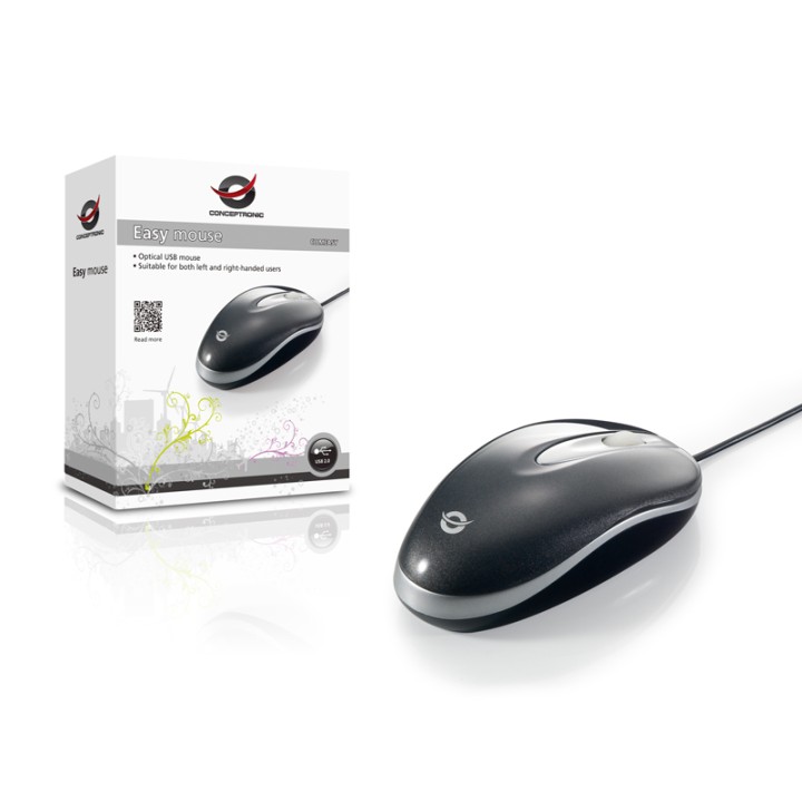 Ratón CONCEPTRONIC Óptico USB 800dpi Gris (CLLMEASY)