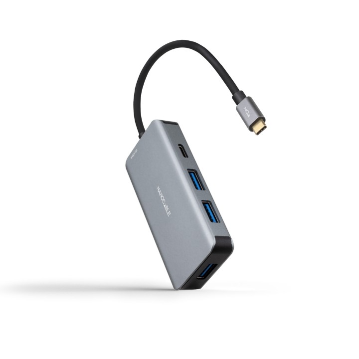 Hub Nanocable 3xUSB-A 1xUSB-C 1xDP Gris (10.16.1005)