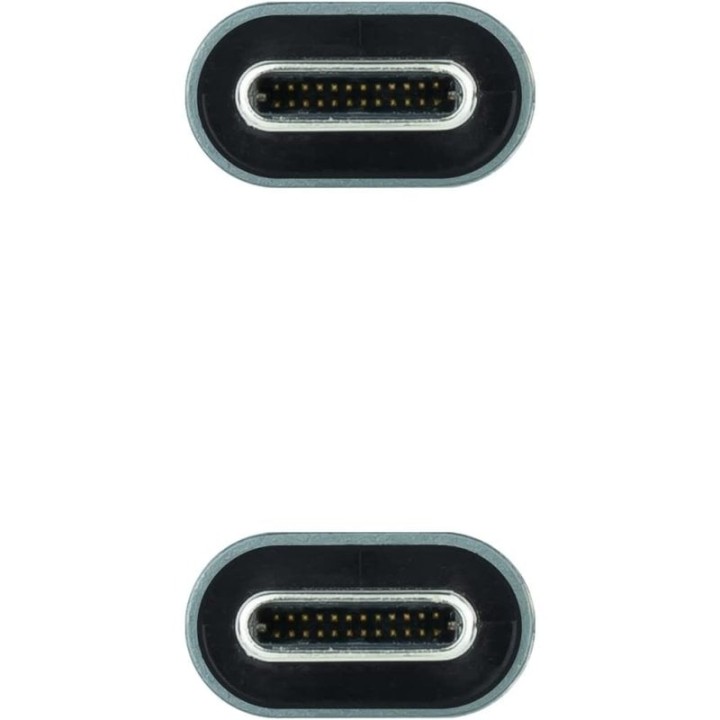 Nanocable Cable USB-C 3.2 Macho/Macho 2m Gris/Negro