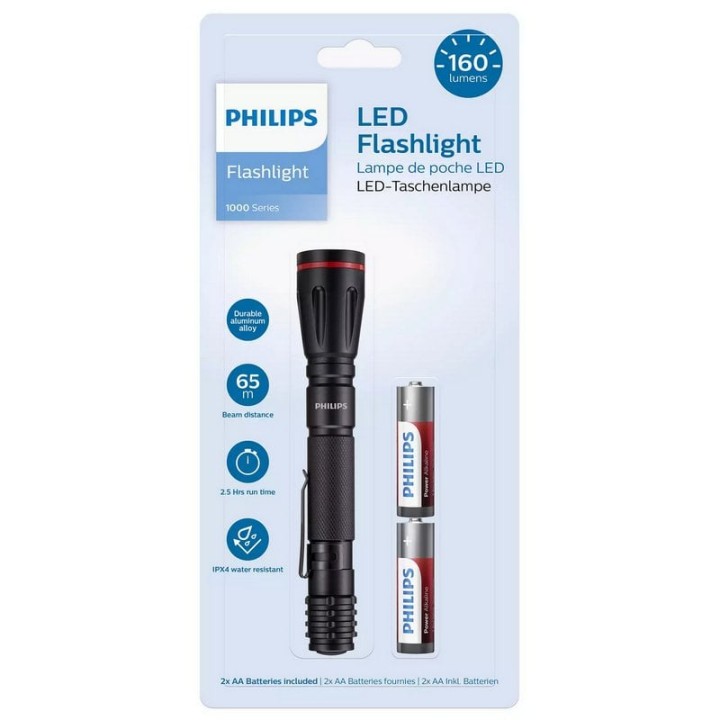 Philips SFL1001T/10 Linterna LED con 2 Pilas AA 160 Lúmenes
