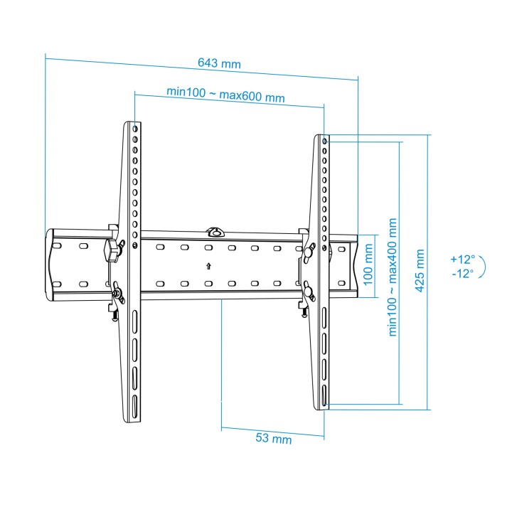 Soporte Pared TOOQ TV 37"-70" Inclina 40Kg (LP4270T-B)