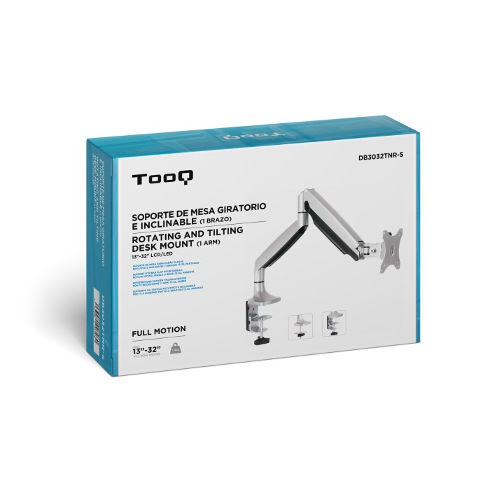 Soporte Mesa TooQ 13-32" Gira/Inclina 9Kg (DB3032TNR-S)